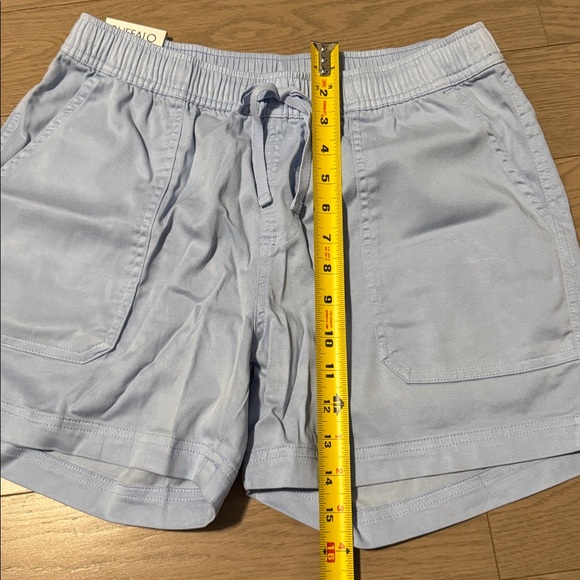 Small Powder Blue Buffalo Drawstring Shorts - Picture 3 of 8
